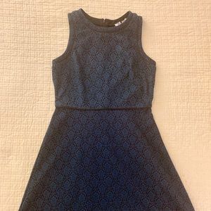 Teal knit fit & flair dress